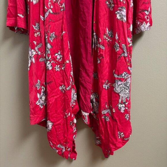 Free People Womens Kimono Size S Asymmetric Fairy Boho Oversize Midi Artsy Flowy - Picture 4 of 14